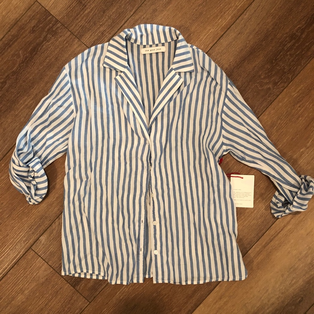 The Good Jane Blue and white Stripped Shirt